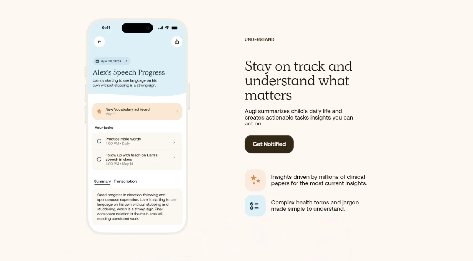 Augi tracking screens