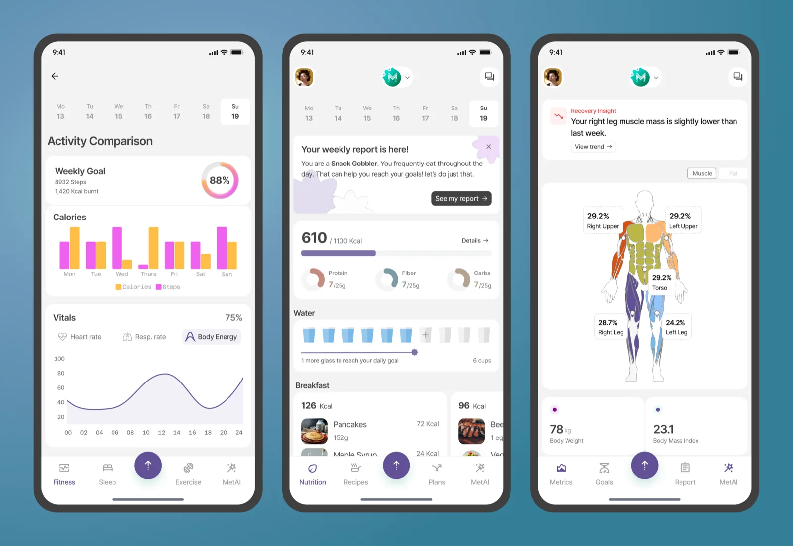Longova mobile app screens